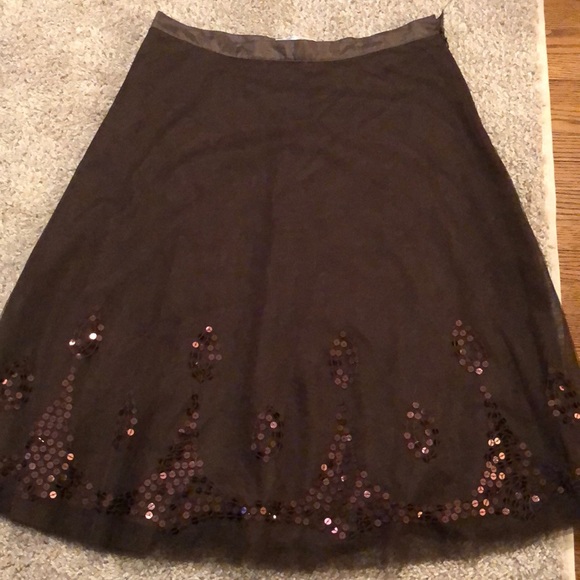 Brown skirt with sequin design on bottom - Picture 1 of 5